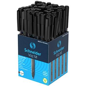 Schneider 102201 Vizz Kugelschreiber (für leichtes und schnelles Schreiben, Schaft in Schreibfarbe, Strichbreite M) 50 Stück, Schwarz Schneider 102201 Vizz Kugelschreiber (für leichtes und schnelles Schreiben, Schaft in Schreibfarbe, Strichbreite M) 50 Stück, Schwarz