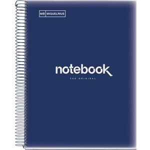 Miquelrius Notizbuch A4 Notizblock Emotionen, 160 Seiten 90 g/m², Raster 5 x 5 mm, 8 farbige Streifen, Mikroperforierte Spirale, Polypropyleneinband, 4-Loch-Lochung, Raster Notizbuch, Marineblau Miquelrius Notizbuch A4 Notizblock Emotionen, 160 Seiten 90 g/m², Raster 5 x 5 mm, 8 farbige Streifen, Mikroperforierte Spirale, Polypropyleneinband, 4-Loch-Lochung, Raster Notizbuch, Marineblau