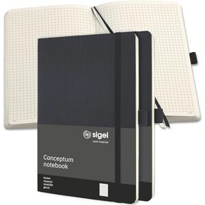 Sigel CO320/3 Premium Notizbuch A5 kariert schwarz, Softcover, 194 nummerierte Seiten, 3er Pack, mit Inhaltsverzeichnis, Stiftschlaufe, Falttasche, Gummibandverschluss, Conceptum Sigel CO320/3 Premium Notizbuch A5 kariert schwarz, Softcover, 194 nummerierte Seiten, 3er Pack, mit Inhaltsverzeichnis, Stiftschlaufe, Falttasche, Gummibandverschluss, Conceptum