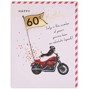 Clintons : 1163263 Glückwunschkarte zum 60. Geburtstag, Motiv: Hund auf Motorrad, 149 x 195 mm Clintons : 1163263 Glückwunschkarte zum 60. Geburtstag, Motiv: Hund auf Motorrad, 149 x 195 mm