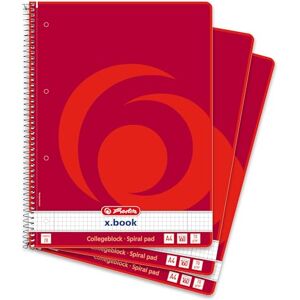 Herlitz Collegeblock x.book A4, Lineatur 28, 320 Seiten, Rand innen und außen, 3 Stück Herlitz Collegeblock x.book A4, Lineatur 28, 320 Seiten, Rand innen und außen, 3 Stück