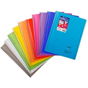 Clairefontaine 381401C Heft Koverbook Umschlag aus PP transparent DIN A4+, 24x32cm, 50 Blatt, französische Lineatur, 1 Stück, farbig sortiert Clairefontaine 381401C Heft Koverbook Umschlag aus PP transparent DIN A4+, 24x32cm, 50 Blatt, französische Lineatur, 1 Stück, farbig sortiert