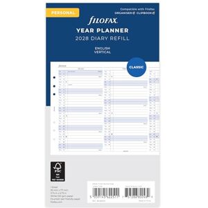 Filofax Kalendereinlage Personal Jahresplaner vertikal englisch 2028 Filofax Kalendereinlage Personal Jahresplaner vertikal englisch 2028