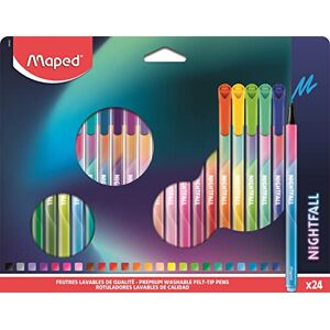 Maped Filzstifte Nightfall – waschbare Tinte – mittlere Spitze super widerstandsfähig – dreieckige Form – Box mit 24 Filzstiften, lange Haltbarkeit 844402, mehrfarbig Maped Filzstifte Nightfall – waschbare Tinte – mittlere Spitze super widerstandsfähig – dreieckige Form – Box mit 24 Filzstiften, lange Haltbarkeit 844402, mehrfarbig