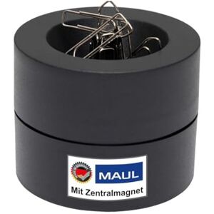 MAUL Klammernspender pro Ø7,3x6cm Schreibtisch Organizer für Büroklammern Schreibtisch Zubehör mit Magnet für Büro Inklusive 15 Klammern Stilvoller Büroklammernspender Schwarz MAUL Klammernspender pro Ø7,3x6cm Schreibtisch Organizer für Büroklammern Schreibtisch Zubehör mit Magnet für Büro Inklusive 15 Klammern Stilvoller Büroklammernspender Schwarz