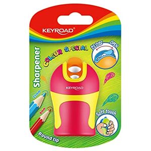 KEYROAD Ergonomischer Doppel-Anspitzer Soft Touch/ 1 Stück/Kunststoff/Klingen aus Stahl/von Bleistiften und Buntstiften/Blister Mischfarben/ KR971524 KEYROAD Ergonomischer Doppel-Anspitzer Soft Touch/ 1 Stück/Kunststoff/Klingen aus Stahl/von Bleistiften und Buntstiften/Blister Mischfarben/ KR971524