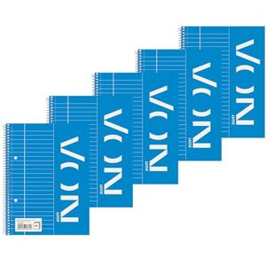 Leitz VON Collegeblock A5 liniert, 5er Pack, Notizblock mit 160 Seiten, 80 Blatt, Ideal für Büro, Studium und Schule, mit Rand links, 45770001 Leitz VON Collegeblock A5 liniert, 5er Pack, Notizblock mit 160 Seiten, 80 Blatt, Ideal für Büro, Studium und Schule, mit Rand links, 45770001
