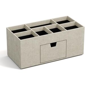 BIGSO BOX OF SWEDEN BIGSO VENDELA Schreibtisch Organizer mit 7 Fächern und Schublade – Ablagebox aus Faserplatte und Papier in Leinenoptik – Schreibtischset für Büromaterial – beige BIGSO BOX OF SWEDEN BIGSO VENDELA Schreibtisch Organizer mit 7 Fächern und Schublade – Ablagebox aus Faserplatte und Papier in Leinenoptik – Schreibtischset für Büromaterial – beige