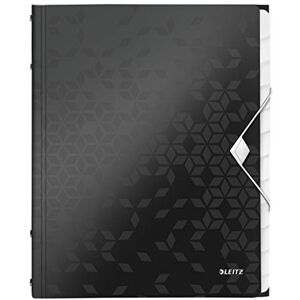 Leitz A4 Ordnungsmappe für bis zu 200 Blatt, 12 Fächer mit Taben zur Ordnung des Inhalts, Gummibandverschluss, Schwarz, WOW, 46340095 Leitz A4 Ordnungsmappe für bis zu 200 Blatt, 12 Fächer mit Taben zur Ordnung des Inhalts, Gummibandverschluss, Schwarz, WOW, 46340095
