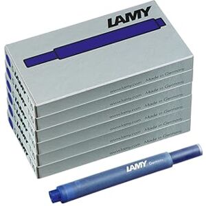 Lamy T10 6er Set löschbare Tintenpatronen mit großem Tintenvorrat geeignet für alle Patronenfüllhaltermodelle Inhalt 1,25ml je Patrone 5 Stück pro Päckchen Tintenfarbe blau Lamy T10 6er Set löschbare Tintenpatronen mit großem Tintenvorrat geeignet für alle Patronenfüllhaltermodelle Inhalt 1,25ml je Patrone 5 Stück pro Päckchen Tintenfarbe blau