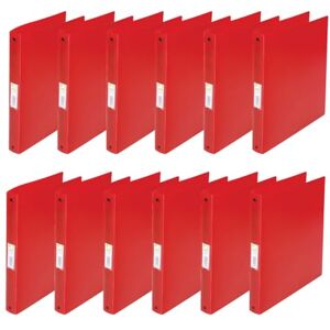 Q-Connect KF02907 Ringbuch / 12 Stück/ A4 4-Ring 25 mm/Farbe: Rot Transparent/aus Starkem Transluzente PP-Folie / 31 mm Rücken/Ringhefter Plastik/Ringordner Schmal Dünne Ordner Q-Connect KF02907 Ringbuch / 12 Stück/ A4 4-Ring 25 mm/Farbe: Rot Transparent/aus Starkem Transluzente PP-Folie / 31 mm Rücken/Ringhefter Plastik/Ringordner Schmal Dünne Ordner