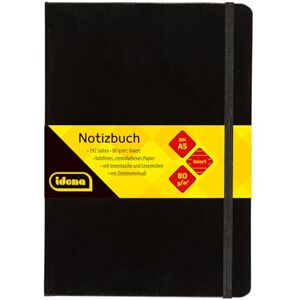 Idena 209284 Notizbuch DIN A5, 192 Seiten, 80 g/m², liniert, schwarz Idena 209284 Notizbuch DIN A5, 192 Seiten, 80 g/m², liniert, schwarz