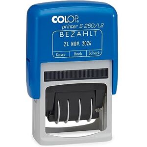 COLOP Datumstempel Printer S 260 mit Text BEZAHLT, Abdruck blau/rot COLOP Datumstempel Printer S 260 mit Text BEZAHLT, Abdruck blau/rot