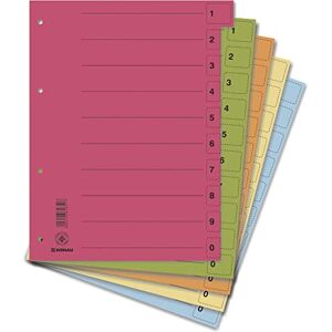 DONAU 8611001S-99 Trennblätter 50er Pack/Farbe: Farblich Sortiert/Zufallswahl 10 von jeder Farbe/Karton-Register Ordner überbreit Aus Recycling-Karton/DIN A4 / Blauer Engel/Made in EU DONAU 8611001S-99 Trennblätter 50er Pack/Farbe: Farblich Sortiert/Zufallswahl 10 von jeder Farbe/Karton-Register Ordner überbreit Aus Recycling-Karton/DIN A4 / Blauer Engel/Made in EU