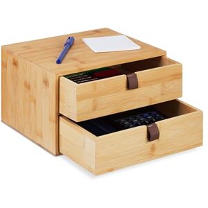 Relaxdays Schreibtisch Organizer, Büroorganisator 2 Schubladen, Bambus, Schubladenkasten, HBT: 14,5 x 25 x 20 cm, natur Relaxdays Schreibtisch Organizer, Büroorganisator 2 Schubladen, Bambus, Schubladenkasten, HBT: 14,5 x 25 x 20 cm, natur
