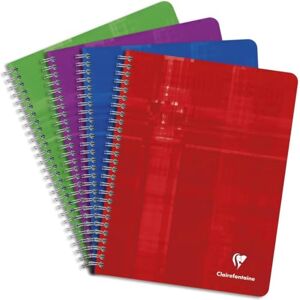 Clairefontaine 68761C Packung mit 5 Heften mit Spiralbindung, 17x22cm, 90 Blatt, französische Lineatur, 90g, farbig sortiert, 1 Pack Clairefontaine 68761C Packung mit 5 Heften mit Spiralbindung, 17x22cm, 90 Blatt, französische Lineatur, 90g, farbig sortiert, 1 Pack