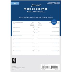 Filofax Terminplaner 27-68517, A5, Woche pro Seite, 4-sprachig, 2027 Filofax Terminplaner 27-68517, A5, Woche pro Seite, 4-sprachig, 2027