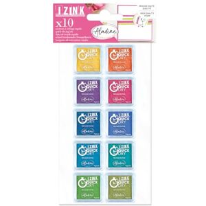 Aladine 10 Mini-Stempelkissen "Quick Dry", säurehaltig, 3,3 x 3,3 cm, Gelb, Orange, Rosa, Blau, Grün, für Scrapbooking, Karten, kreative Hobbys – Izink – 03976 Aladine 10 Mini-Stempelkissen "Quick Dry", säurehaltig, 3,3 x 3,3 cm, Gelb, Orange, Rosa, Blau, Grün, für Scrapbooking, Karten, kreative Hobbys – Izink – 03976