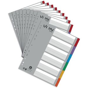 Leitz VON 10er Pack 6-teiliges Register A4, Blanko Trennblätter für Ordner, Extra breit, 100 % Recycling-Karton, 11-Loch-Universalregister für Hefter & Ringbücher, Mehrfarbig, 12950000 Leitz VON 10er Pack 6-teiliges Register A4, Blanko Trennblätter für Ordner, Extra breit, 100 % Recycling-Karton, 11-Loch-Universalregister für Hefter & Ringbücher, Mehrfarbig, 12950000