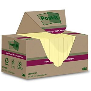 Post-it Super Sticky 100% Recycling Notes, 12 Blöcke, 70 Blätter pro Block, 47.6 mm x 47.6 mm, Gelb Extra starke Haftnotizen aus 100% Recyclingpapier Post-it Super Sticky 100% Recycling Notes, 12 Blöcke, 70 Blätter pro Block, 47.6 mm x 47.6 mm, Gelb Extra starke Haftnotizen aus 100% Recyclingpapier