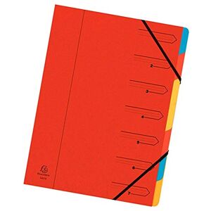 Exacompta 54075E Premium Ordnungsmappe geheftet. Aus extra starkem Colorspan-Karton DIN A4 7 vollfarbige bunte Fächer und 2 Gummizüge mit Organisationsdruck Ringmappe Register-Mappe rot Exacompta 54075E Premium Ordnungsmappe geheftet. Aus extra starkem Colorspan-Karton DIN A4 7 vollfarbige bunte Fächer und 2 Gummizüge mit Organisationsdruck Ringmappe Register-Mappe rot