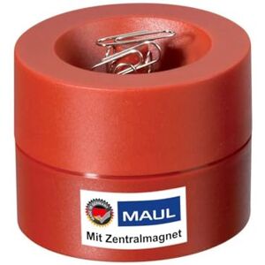 MAUL Klammernspender pro Ø7,3x6cm Schreibtisch Organizer für Büroklammern Schreibtisch Zubehör mit Magnet für Büro Inklusive 15 Klammern Stilvoller Büroklammernspender Rot MAUL Klammernspender pro Ø7,3x6cm Schreibtisch Organizer für Büroklammern Schreibtisch Zubehör mit Magnet für Büro Inklusive 15 Klammern Stilvoller Büroklammernspender Rot