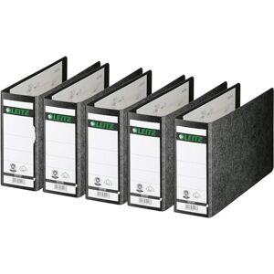Leitz Qualitäts-Ordner 180° A5 quer, 5er Pack, Schwarz, 80 mm Rücken, A5-Querformat, Einband aus Hartpappe, 10760000 Leitz Qualitäts-Ordner 180° A5 quer, 5er Pack, Schwarz, 80 mm Rücken, A5-Querformat, Einband aus Hartpappe, 10760000