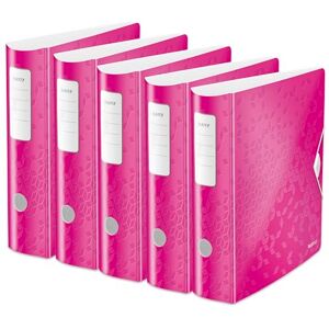 Leitz Qualitäts-Ordner 180° Active WOW, 5er Pack, A4, Breit, Abgerundeter Rücken, 8,2 cm breit, Gummibandverschluss, Leichtes Polyfoam, Plastik-Ordner, WOW Serie, Pink, 11060023 Leitz Qualitäts-Ordner 180° Active WOW, 5er Pack, A4, Breit, Abgerundeter Rücken, 8,2 cm breit, Gummibandverschluss, Leichtes Polyfoam, Plastik-Ordner, WOW Serie, Pink, 11060023