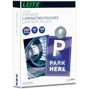 Leitz Heißlaminierfolien A4 250 mic, Laminierfolien in Premium-Qualität im 100er Pack, Glänzend, Transparent, Vereinfachtes Einlegen durch UDT, iLAM, 74840000 Leitz Heißlaminierfolien A4 250 mic, Laminierfolien in Premium-Qualität im 100er Pack, Glänzend, Transparent, Vereinfachtes Einlegen durch UDT, iLAM, 74840000