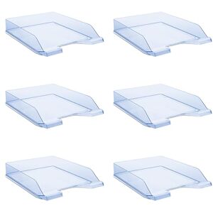 DONAU Briefablage Standard Transparent Blau/ 6 Stück A4 / Briefkorb Moderne und Stapelbare Ablage/Transparent-Glasklar/Schreibtischablage/Polystyrol DONAU Briefablage Standard Transparent Blau/ 6 Stück A4 / Briefkorb Moderne und Stapelbare Ablage/Transparent-Glasklar/Schreibtischablage/Polystyrol