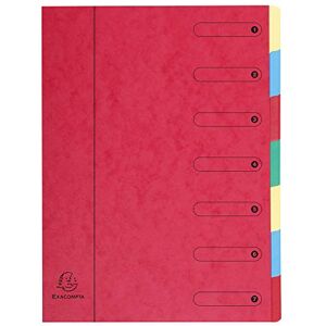 Exacompta 5107E Premium Ordnungsmappe aus extra starkem Colorspan-Karton DIN A4 7 vollfarbige bunte Fächer mit Organisationsdruck und dehnbarem Rücken Ringmappe Register-Mappe rot Exacompta 5107E Premium Ordnungsmappe aus extra starkem Colorspan-Karton DIN A4 7 vollfarbige bunte Fächer mit Organisationsdruck und dehnbarem Rücken Ringmappe Register-Mappe rot