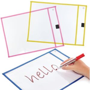 Baker Ross FN485 Wiederverwendbare A4-Taschen zum Beschriften und Abwischen – 6er-Pack, Schul- und Bildungsbedarf für Kinder und Lehrer Baker Ross FN485 Wiederverwendbare A4-Taschen zum Beschriften und Abwischen – 6er-Pack, Schul- und Bildungsbedarf für Kinder und Lehrer