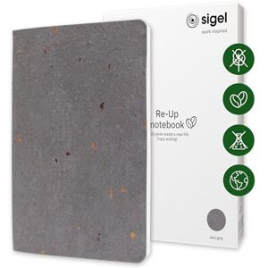 Sigel RU105 veganes Notizbuch A5 liniert aus Kaffee/Baumwollresten, dickes 100 g Papier, NCP-Award: nachhaltig, frei von Plastik und Chemikalien, 100 Seiten, Re-Up Notizheft Geschenkbuch dunkelgrau Sigel RU105 veganes Notizbuch A5 liniert aus Kaffee/Baumwollresten, dickes 100 g Papier, NCP-Award: nachhaltig, frei von Plastik und Chemikalien, 100 Seiten, Re-Up Notizheft Geschenkbuch dunkelgrau