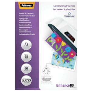 Fellowes Laminierfolien A3 ImageLast,80 Mikron (2 x 80 Mikron), 25 Stück, transparent mit Ausrichtungshilfe. Ideal für Fotos und Informationshinweise mit optimalem Kontrast Fellowes Laminierfolien A3 ImageLast,80 Mikron (2 x 80 Mikron), 25 Stück, transparent mit Ausrichtungshilfe. Ideal für Fotos und Informationshinweise mit optimalem Kontrast