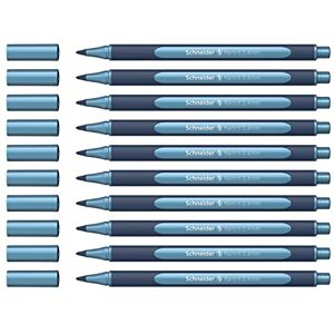 Schneider ML05001030 Metallic Rollerball Stifte (Strichstärke 0,4 mm, hochmetallische Tinte, schnelltrocknend, Gehäuse aus 88% biobasiertem Kunststoff) 10 Stück, polar blue Schneider ML05001030 Metallic Rollerball Stifte (Strichstärke 0,4 mm, hochmetallische Tinte, schnelltrocknend, Gehäuse aus 88% biobasiertem Kunststoff) 10 Stück, polar blue