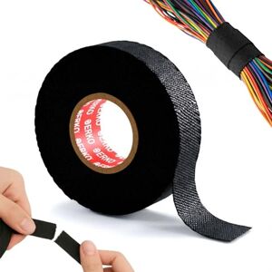 ERKO Gewebeband Klebeband Isolierband für Kabelbäume und Auto Kabelbaum, Baumwolle 15 m x 19 mm Schwarz, Panzerklebeband, Hochtemperaturbeständige, Hitzebeständiges ERKO Gewebeband Klebeband Isolierband für Kabelbäume und Auto Kabelbaum, Baumwolle 15 m x 19 mm Schwarz, Panzerklebeband, Hochtemperaturbeständige, Hitzebeständiges