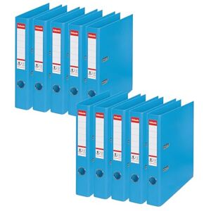 Esselte Ordner, A4, 10er Pack, 50 mm Rückenbreite, Kunststoff, hellblau, 811411 Esselte Ordner, A4, 10er Pack, 50 mm Rückenbreite, Kunststoff, hellblau, 811411