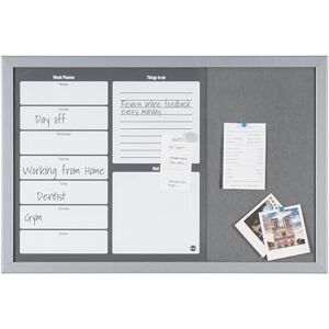 Bi-Office MX03400529 Kombiplaner, MDF Rahmen lackierter Stahl Filz, 60 x 40 cm großer, grau/weiß Bi-Office MX03400529 Kombiplaner, MDF Rahmen lackierter Stahl Filz, 60 x 40 cm großer, grau/weiß