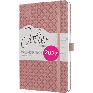 Sigel 7J129 Wochenkalender 2027 A5 dunkelrot, Hardcover, Gummiband, Stiftschlaufe, Einstecktasche, 174 Seiten, vegan, Buchkalender, Terminplaner Taschenkalender Jolie Sigel 7J129 Wochenkalender 2027 A5 dunkelrot, Hardcover, Gummiband, Stiftschlaufe, Einstecktasche, 174 Seiten, vegan, Buchkalender, Terminplaner Taschenkalender Jolie