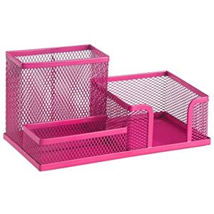 Leviatan Schreibtisch Organizer Stiftehalter Stifteköcher Tisch-Organizer aus Metall Büroablage mit Zettelhalter Mesh 205x103x98mm Rosa Leviatan Schreibtisch Organizer Stiftehalter Stifteköcher Tisch-Organizer aus Metall Büroablage mit Zettelhalter Mesh 205x103x98mm Rosa