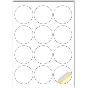 Creavvee 12 runde Etiketten pro Blatt, 25 A4-Blätter, bedruckbare weiße Aufkleber-Papieretiketten für Laser-/Tintenstrahldrucker, Aufklebergröße rund 63 mm Creavvee 12 runde Etiketten pro Blatt, 25 A4-Blätter, bedruckbare weiße Aufkleber-Papieretiketten für Laser-/Tintenstrahldrucker, Aufklebergröße rund 63 mm