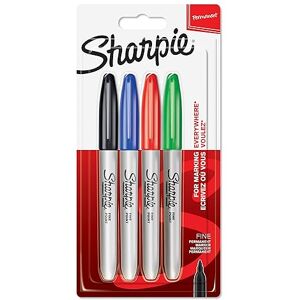 Sharpie Permanent Marker Marker Stifte mit feiner Spitze Schwarzeblauerote und grüne Tinte 4 Wasserfeste Stifte Sharpie Permanent Marker Marker Stifte mit feiner Spitze Schwarzeblauerote und grüne Tinte 4 Wasserfeste Stifte