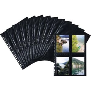 Herma 7783 Fotohüllen für Ordner, 10 Stück, 9x13 cm, 4 Fächer geteilt, beidseitig bestückbare Fotophan Fotosichthüllen Sammelhüllen Postkartenhüllen Prospekthüllen mit Eurolochung, schwarz Herma 7783 Fotohüllen für Ordner, 10 Stück, 9x13 cm, 4 Fächer geteilt, beidseitig bestückbare Fotophan Fotosichthüllen Sammelhüllen Postkartenhüllen Prospekthüllen mit Eurolochung, schwarz