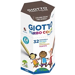 GIOTTO Turbocolor Skin Tones Dose mit 32 Stück (4 x 8 sortierte Farben), Fasermaler in Hautfarben, feine Spitze, Durchmesser Spitze 2,8 mm, Verpackung aus 100% recyceltem Karton GIOTTO Turbocolor Skin Tones Dose mit 32 Stück (4 x 8 sortierte Farben), Fasermaler in Hautfarben, feine Spitze, Durchmesser Spitze 2,8 mm, Verpackung aus 100% recyceltem Karton