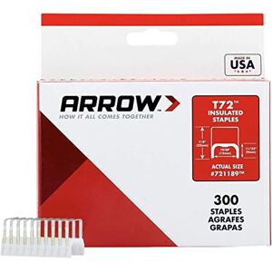 Arrow 721189 T72 Isolierte Heftklammern aus robustem Stahl für die Installation von Kabeln und Verkabelung, 28,9 x 48,9 cm, 300 Stück Arrow 721189 T72 Isolierte Heftklammern aus robustem Stahl für die Installation von Kabeln und Verkabelung, 28,9 x 48,9 cm, 300 Stück