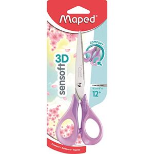 Maped Schere Sensoft 16 cm mit weichen Ringen und 3D-Ergonomie Schulschere ab 12 Jahren für College und High School Bequeme und angenehme Ringe Farbe Pastellviolett 486291 Maped Schere Sensoft 16 cm mit weichen Ringen und 3D-Ergonomie Schulschere ab 12 Jahren für College und High School Bequeme und angenehme Ringe Farbe Pastellviolett 486291