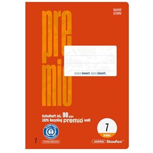 Staufen premio Schulheft 10 Hefte je 16 Blatt, DIN A5, Lineatur 7 (7mm kariert), 90 g/m² Recyclingpapier, runde Ecken verhindern „Eselsohren“ Staufen premio Schulheft 10 Hefte je 16 Blatt, DIN A5, Lineatur 7 (7mm kariert), 90 g/m² Recyclingpapier, runde Ecken verhindern „Eselsohren“