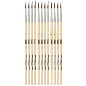 Idena 90088 Haarpinsel, Größe 4, mit unlackiertem Holzstiel, 12er Set, Malpinsel für Schulkinder Hobbykünstler Idena 90088 Haarpinsel, Größe 4, mit unlackiertem Holzstiel, 12er Set, Malpinsel für Schulkinder Hobbykünstler
