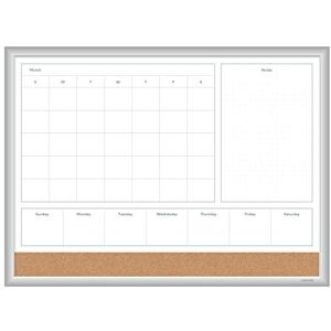 U Brands Magnetic Dry Erase 4-in-1 Kalendertafel, 61x46 cm, silberner Alurahmen U Brands Magnetic Dry Erase 4-in-1 Kalendertafel, 61x46 cm, silberner Alurahmen