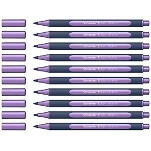 Schneider ML05001140 Metallic Rollerball Stifte (Strichstärke 0,4 mm, hochmetallische Tinte, schnelltrocknend, Gehäuse aus 88% biobasiertem Kunststoff) 10 Stück, frosted violet Schneider ML05001140 Metallic Rollerball Stifte (Strichstärke 0,4 mm, hochmetallische Tinte, schnelltrocknend, Gehäuse aus 88% biobasiertem Kunststoff) 10 Stück, frosted violet